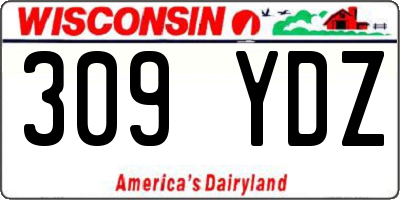 WI license plate 309YDZ