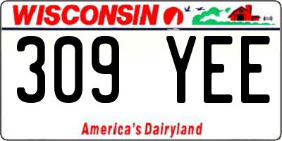 WI license plate 309YEE