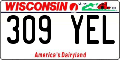 WI license plate 309YEL