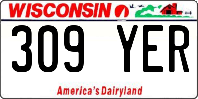 WI license plate 309YER