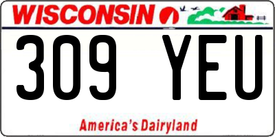 WI license plate 309YEU
