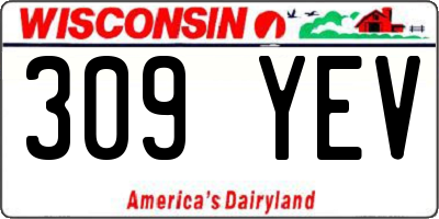 WI license plate 309YEV