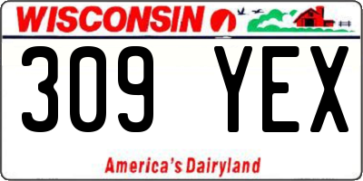 WI license plate 309YEX