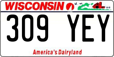 WI license plate 309YEY