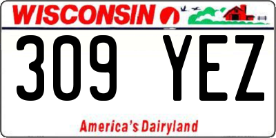 WI license plate 309YEZ