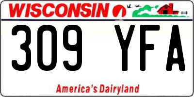 WI license plate 309YFA