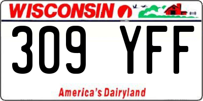 WI license plate 309YFF