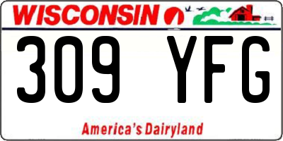 WI license plate 309YFG