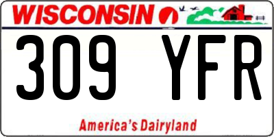 WI license plate 309YFR