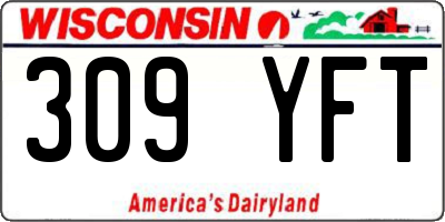 WI license plate 309YFT