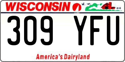 WI license plate 309YFU