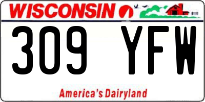 WI license plate 309YFW