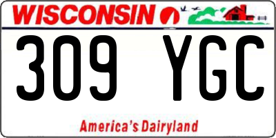 WI license plate 309YGC