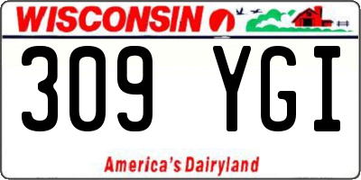 WI license plate 309YGI