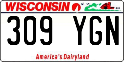 WI license plate 309YGN