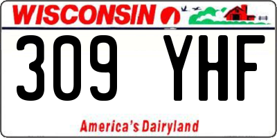 WI license plate 309YHF