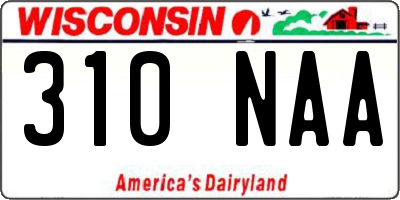 WI license plate 310NAA