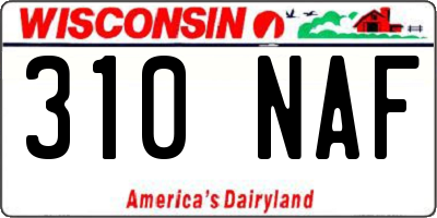 WI license plate 310NAF