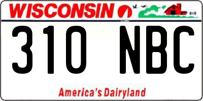 WI license plate 310NBC