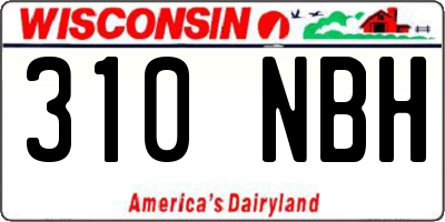 WI license plate 310NBH