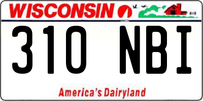 WI license plate 310NBI