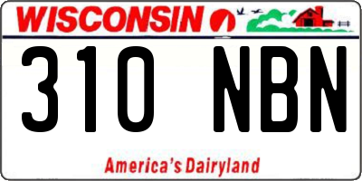WI license plate 310NBN