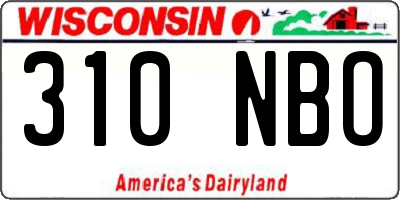 WI license plate 310NBO