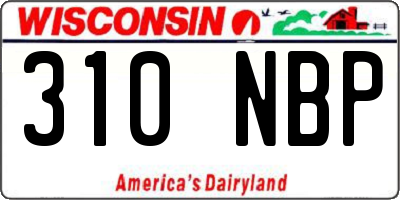 WI license plate 310NBP