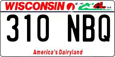 WI license plate 310NBQ