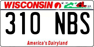 WI license plate 310NBS