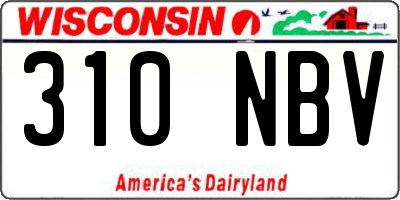 WI license plate 310NBV