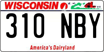 WI license plate 310NBY