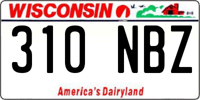WI license plate 310NBZ