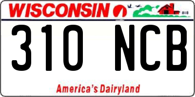 WI license plate 310NCB