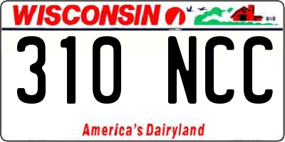 WI license plate 310NCC