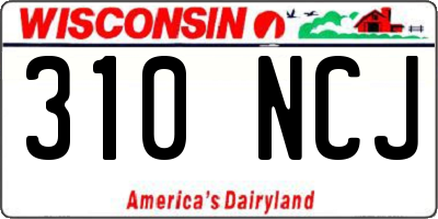 WI license plate 310NCJ