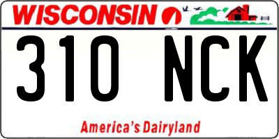WI license plate 310NCK