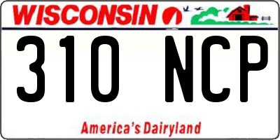 WI license plate 310NCP