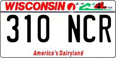 WI license plate 310NCR