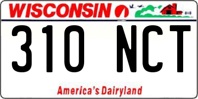WI license plate 310NCT