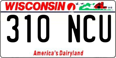 WI license plate 310NCU