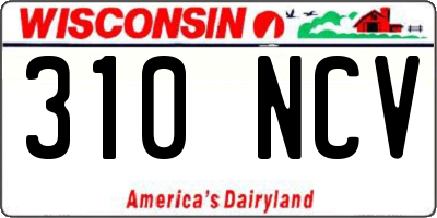 WI license plate 310NCV