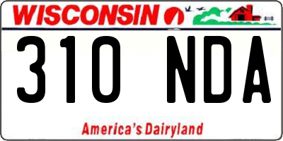WI license plate 310NDA