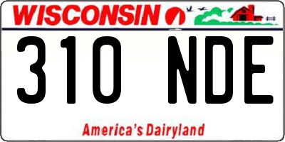 WI license plate 310NDE