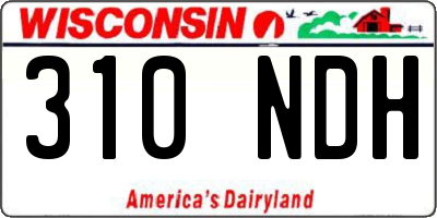WI license plate 310NDH