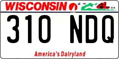 WI license plate 310NDQ