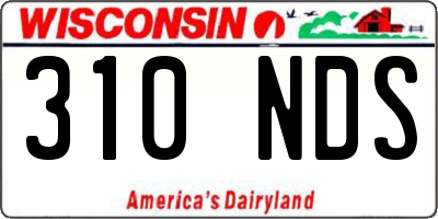 WI license plate 310NDS