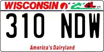 WI license plate 310NDW