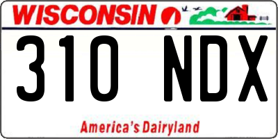 WI license plate 310NDX