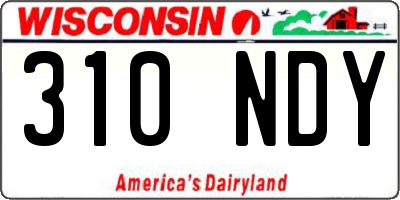 WI license plate 310NDY